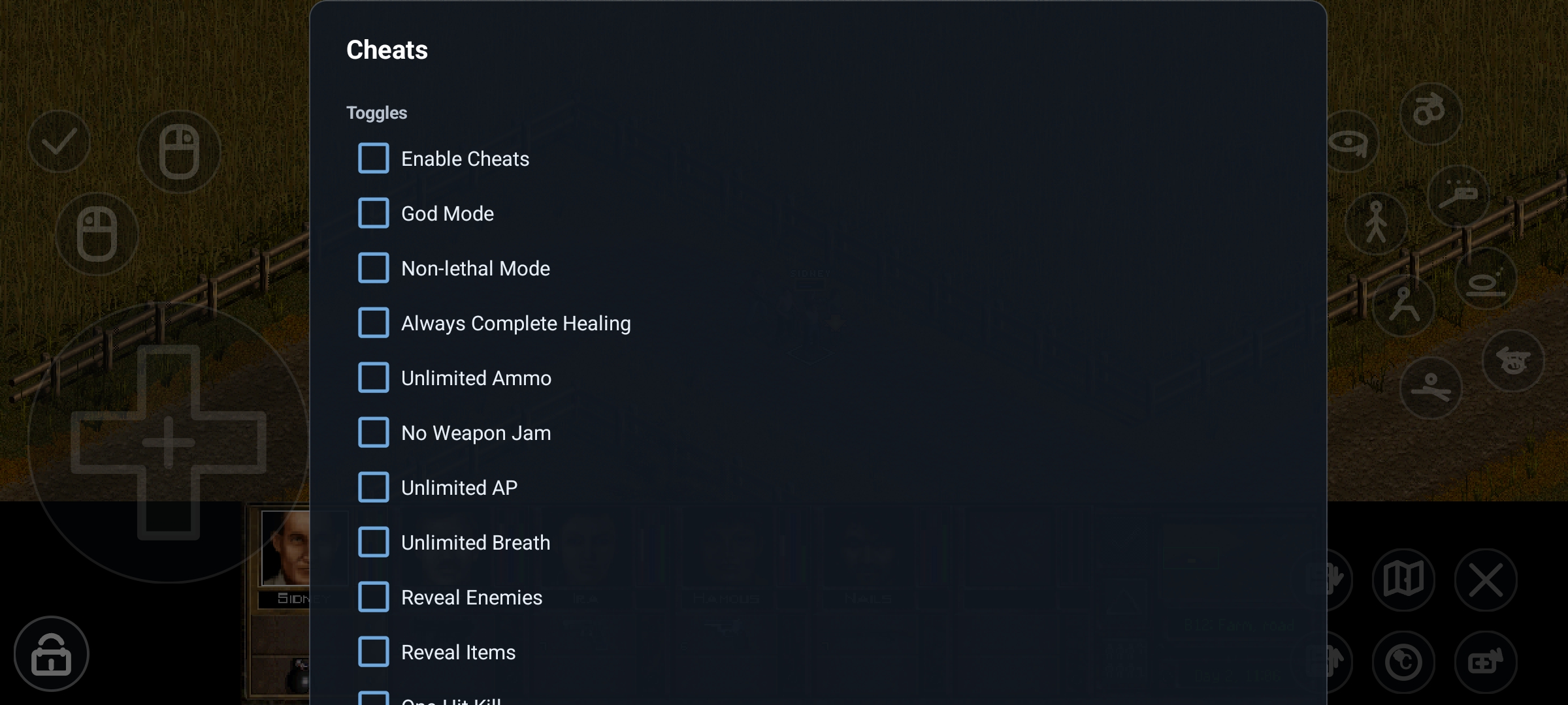 Ingame Cheat Menu